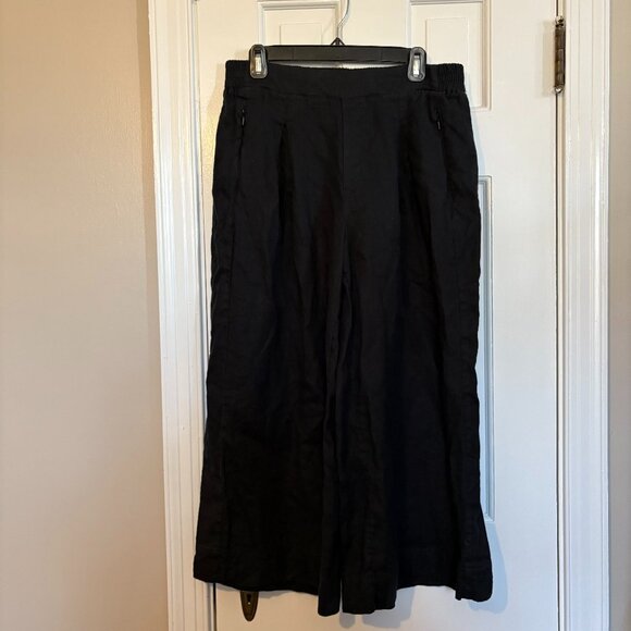 Athleta Playa Linen Wide Leg Crop Pant in Black - 12 - Picture 4 of 9